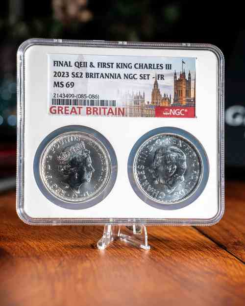 2023 2pc Silver Final QEII / First King Charles III | First Release MS69 NGC
