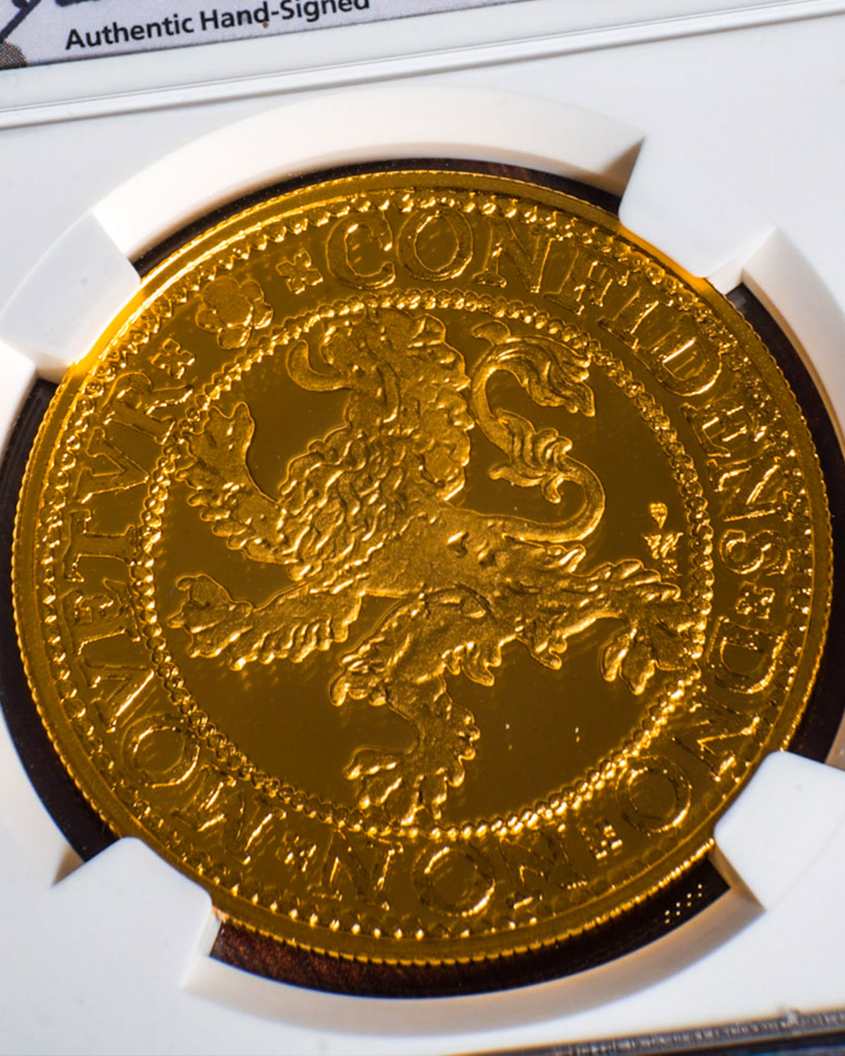 2023 1oz Gold Lion Dollar Royal Dutch Mint | First Releases PF70 Ultra Cameo | Joel Iskowitz Autographed