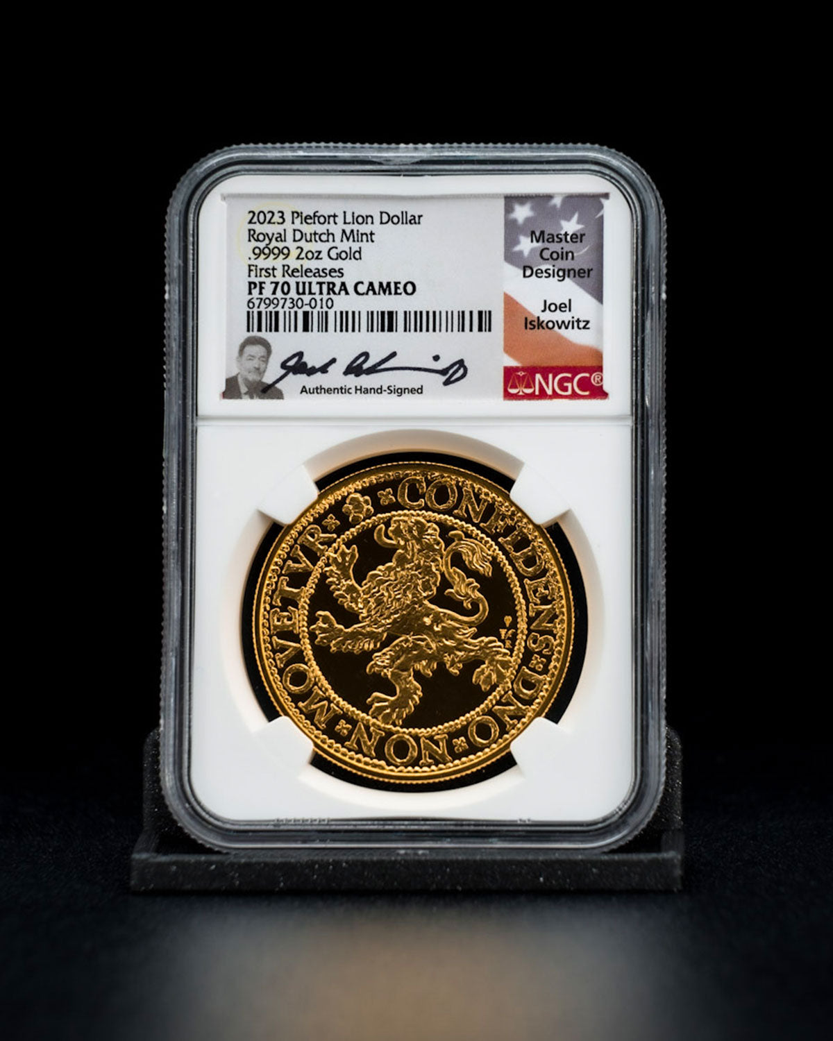 2023 Piefort Lion Dollar Royal Dutch Mint | First Releases PF70 Ultra Cameo | Joel Iskowitz Autographed